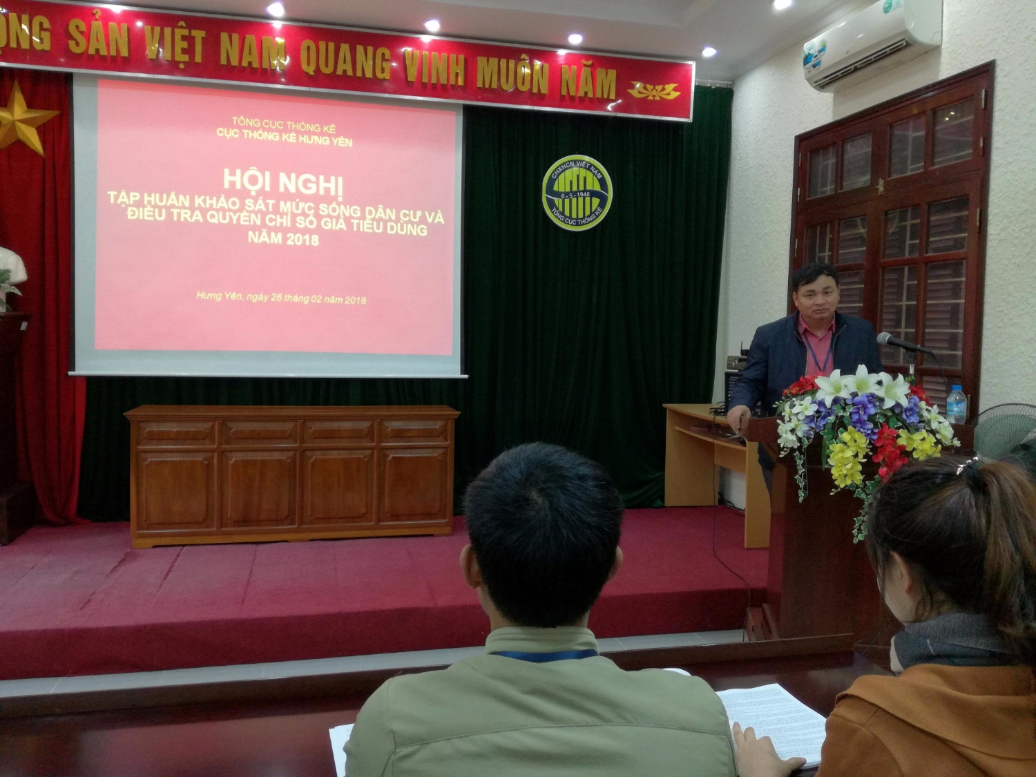 Ông Đỗ Minh Tâm – Phó cục trưởng Cục Thống kê Hưng Yên phát biểu và chỉ đạo hội nghị