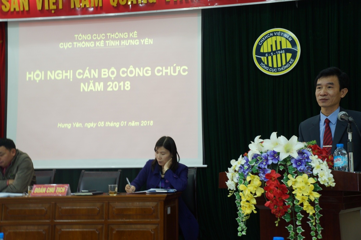 Ông Đào Trọng Truyến – Bí thư Chi bộ, Cục trưởng Cục Thống kê Hưng Yên phát biểu và kết luận Hội nghị